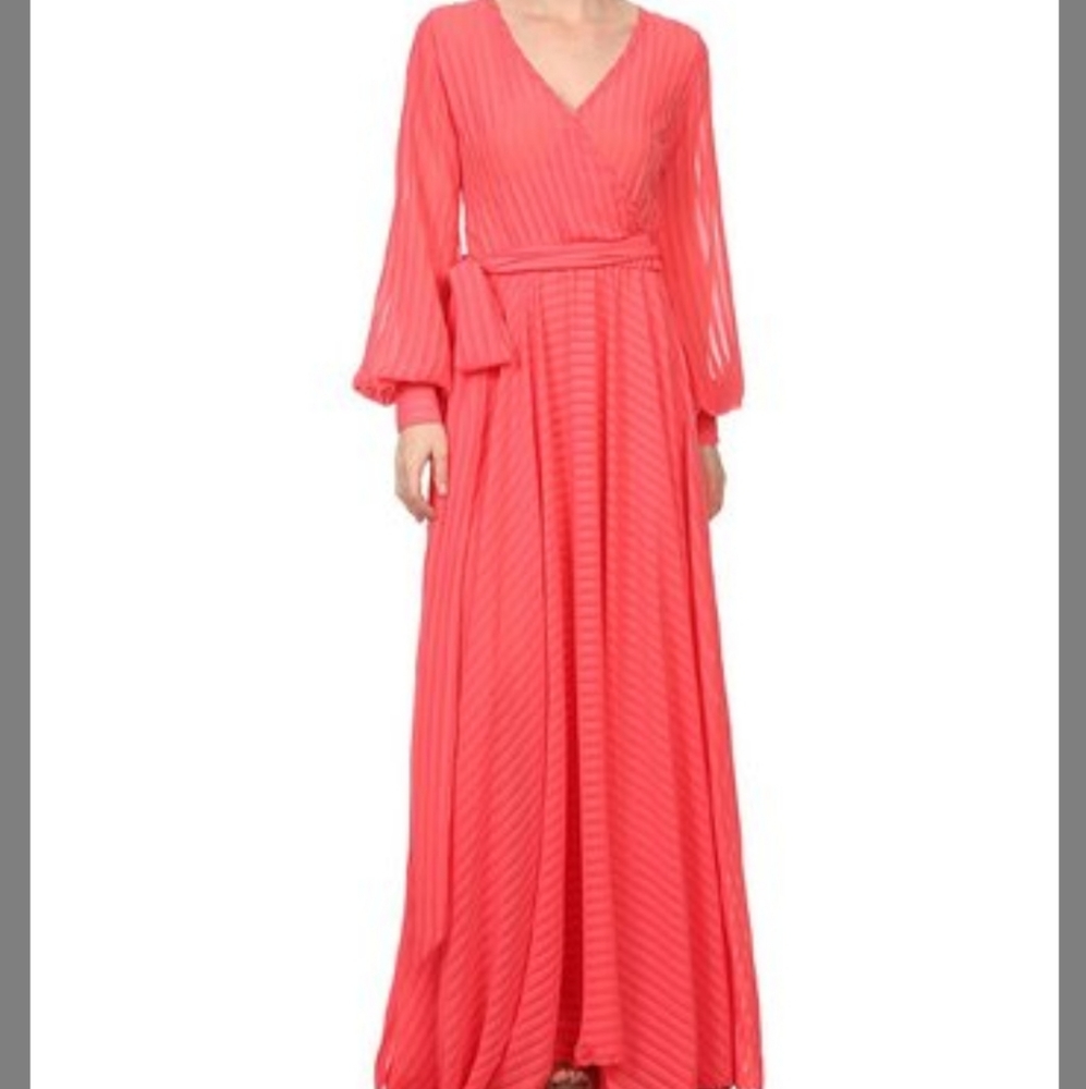 NWOT KAREN T DESIGNS coral pink dress